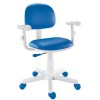 Cadeira digitador giratria Kids Color - Courino azul base branca