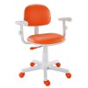 Cadeira digitador giratria Kids Color - Courino laranja base branca