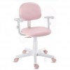 Cadeira digitador giratria Kids Color - Courino rosa beb base branca