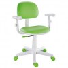 Cadeira digitador giratria Kids Color - Courino verde limo base branca
